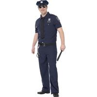Smiffy\'s Men\'s Nyc Cop Costume, Trousers, Shirt, Mock Tie, Belt And Hat, Cops