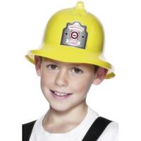 smiffys fireman hat with badge yellow