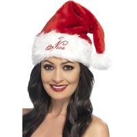 smiffys 21131 naughty or nice womans santa hat one size