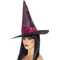 smiffys 45097 glitter cobweb witch hat one size