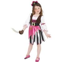 smiffys childrens pirate girl costume dress and headband ages 4 6 colo ...