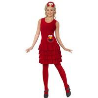 Smiffy\'s Women\'s Sesame Street Elmo Costume, Dress And Headband, Size 4-6, 