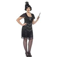 Smiffy\'s Women\'s Flapper Costume, Dress And Headband, 20\'s Razzle Dazzle, 