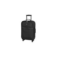 Small 4 Wheel Soft Suitcase - Black