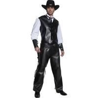 Smiffy\'s Men\'s Authentic Western Gunslinger Costume, Vest With Faux Shirt, 