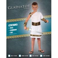 Small White & Gold Boys Gladiator Costume