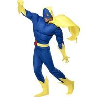 smiffys mens bananaman padded chest costume top trousers cape belt 
