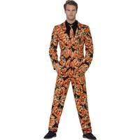 Smiffy\'s Men\'s Pumpkin Suit, Jacket, Trousers & Tie, Size: M, Colour: Black