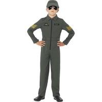 Smiffy\'s Children\'s Aviator Costume, Jumpsuit With Badges, Attached Belt And