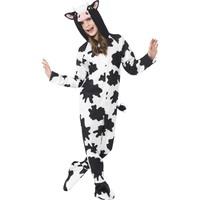 smiffys childrens unisex all in one cow costume jumpsuit with tail and ...