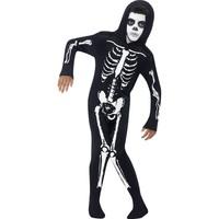 Smiffy\'s Children\'s Skeleton Costume, All In One Jumpsuit With Hood, Ages 7-9, 
