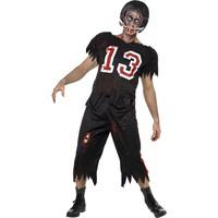 Smiffy\'s American Footballer Zombie Costume, Top, Trousers & Helmet, Size: S, 