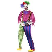 Smiffy\'s Men\'s Kolorful Killer Klown Costume, Shirt, Trousers, Braces & Mask, 