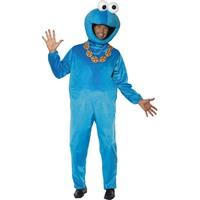 Smiffy\'s Men\'s Sesame Street Cookie Monster Costume, Jumpsuit, Headpiece &