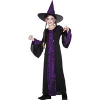 smiffys childrens bewitched costume dress hat ages 7 9 colour black an ...