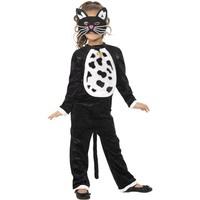 Smiffy\'s Children\'s Cat Girl Costume, Bodysuit, Bell & Mask, Colour: Black, 