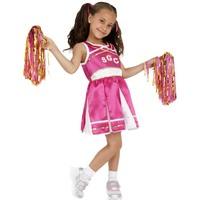 Smiffy\'s Children\'s Cheerleader Costume, Child, Dress And Pom Poms, Ages 10-12, 