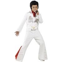 Smiffy\'s Children\'s Elvis Costume, Jumpsuit & Scarf, Ages 10-12, Colour: White, 