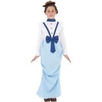smiffys childrens posh victorian girl costume dress hat ages 7 9 colou ...