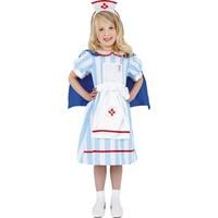 Smiffy\'s Children\'s Vintage Nurse Costume, Dress With Cape And Hat, Ages 7-9, 