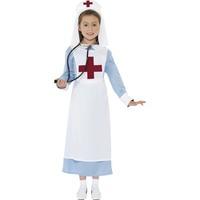 smiffys childrens ww1 nurse costume dress mock apron and headpiece age ...