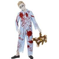 smiffys childrens zombie pyjama boy costume top trousers ages 10 12 