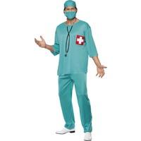 Smiffy\'s Men\'s Surgeon Costume, Tunic, Trousers, Cap & Mask, Size: L, Colour: