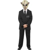 Smiffy\'s Tween\'s Unisex Alien Agent Costume, Jacket, Mock Shirt & Mask, Ages