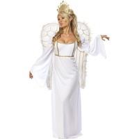 Smify\'s Women\'s Angel Costume, Dress, Crown & Wings, Size: 12-14, Colour:white, 