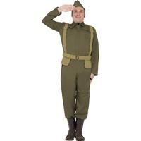 Smiffy\'s Men\'s WW2 Home Guard Private Costume, Trousers Ankle Covers, Jacket, 