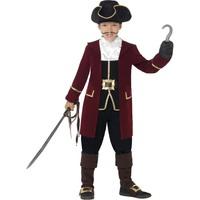 Smiffy\'s Deluxe Pirate Captain Costume, Jacket, Mock Waistcoat, Trousers, Neck