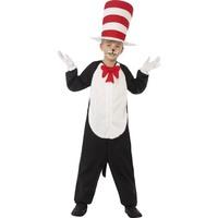 smiffys childrens cat in the hat costume jumpsuit hat gloves ages 10 1 ...