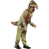 Smiffy\'s Children\'s Deluxe Deathly Dinosaur Costume, Jumpsuit & Headpiece, Ages