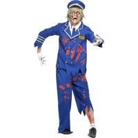 smiffys mens zombie captain costume jacket shirt trousers and hat zomb ...