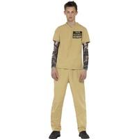 Smiffy\'s Teen\'s Convict Costume, Shirt, Tattoo Sleeves & Trousers, Ages 14+, 