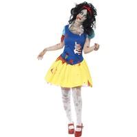 smiffys womens zombie snow fright costume dress with latex chest and