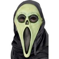 Smiffy\'s Screamer Mask With Hood, Gid, Plastic And Card