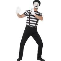 smiffys mens gentleman mime artist costume top beret gloves braces and