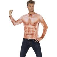 Smiffy\'s Men\'s Realistic Muscle Top, Size: M, Colour: Nude, 43513