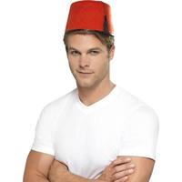 Smiffy\'s Fez Hat With Black Tassel - Red