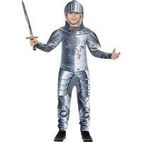Smiffy\'s Children\'s Deluxe Armoured Knight Costume, Jumpsuit & Headpiece, Ages
