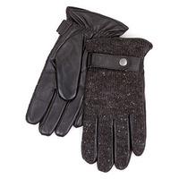 smartouch mens nep knit leather gloves black smallmedium