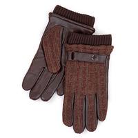 smartouch mens rib marl back leather gloves brown largexl