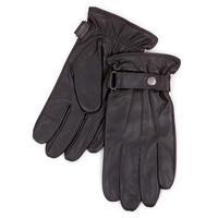 smartouch mens leather gloves with strap black smallmedium