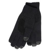 SmarTouch Mens Chunky Knit 3 Finger Touchscreen Gloves Black One Size