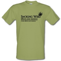 smoking weed affects your memory it also affects your memory male t-shirt.