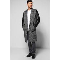 Smart Tailored Jacket With PU Sleeves - charcoal