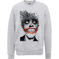 Small Grey Men\'s Batman Joker Face Of Bats Sweatshirt