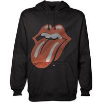 small black the rolling stones classic tongue mens hooded top