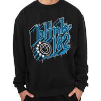 small black blink 182 drip type crew neck sweatshirt